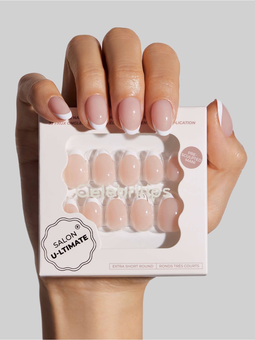 Celebritips Luminé Classic French Press-On Nails | Extra Short Round | NIB